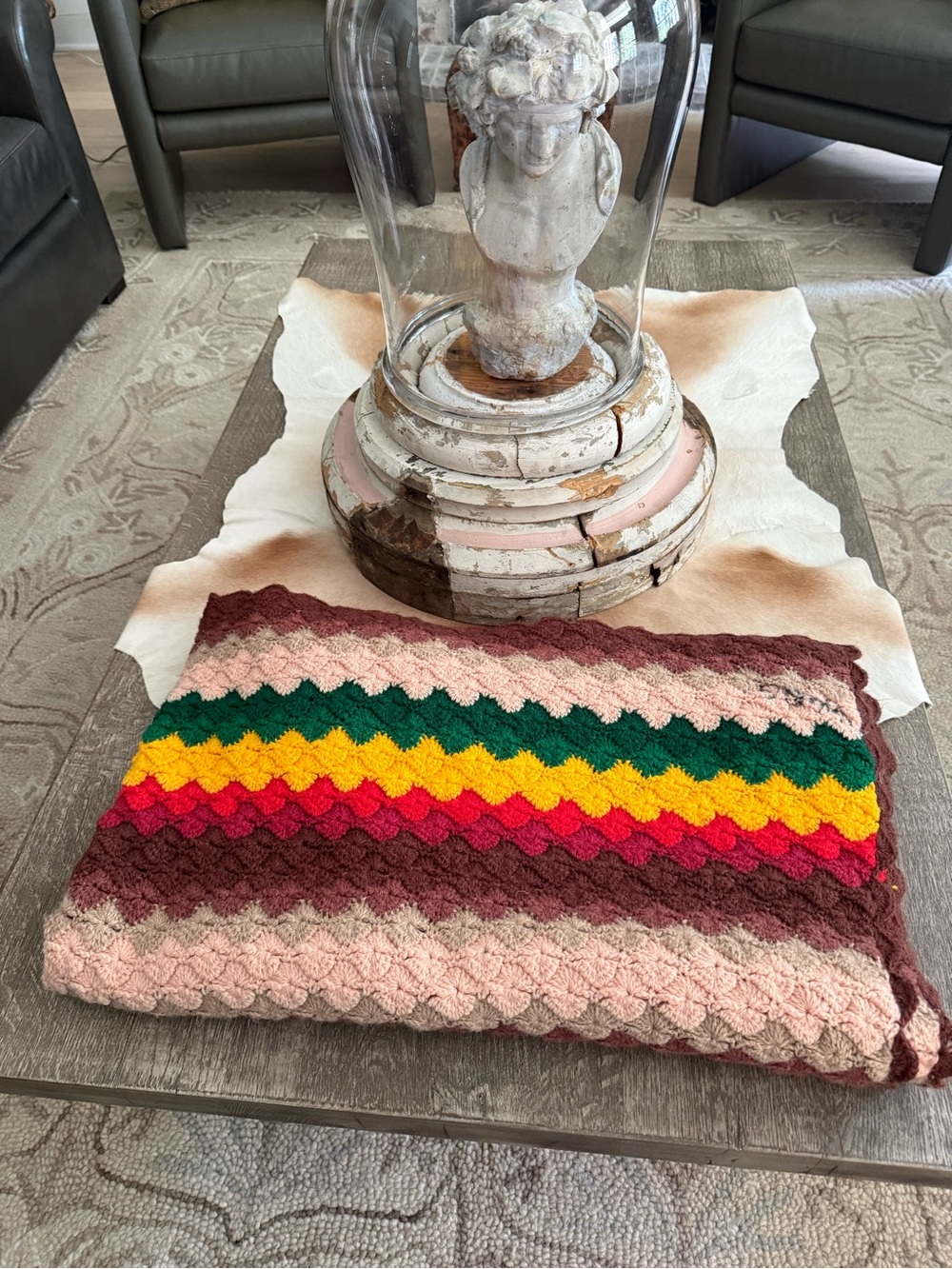 Handcrafted Multicolor Crochet Throw Blanket - Cozy Home Accent - Picture 14 of 14